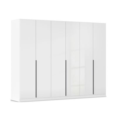 Drehtürenschrank 6-türig Hochglanz weiß