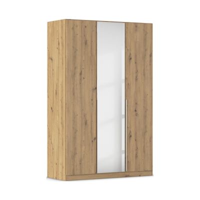 Drehtürenschrank 3-türig 1 Spiegeltüre Dekor-Druck Eiche Artisan