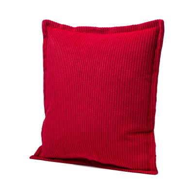 Quadratische Kissenhülle Modell Capri in Rot, ca. 40 × 40 cm, als Nahansicht.
