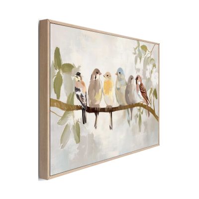 Seitliche Schrägansicht des Wandbilds „Botanical Birdies“, 20 × 30 cm; Profil, Kante und Tiefe des Bildes sind erkennbar.
