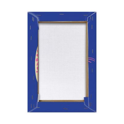 Rückansicht des Wandbilds „Blue Pink Cat“, 20 × 30 cm; sichtbar sind Rückwand und rückseitige Konstruktion.