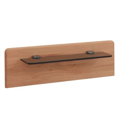 Wandboard in natürlicher Holzoptik mit schmaler Ablagefläche und sichtbaren Befestigungselementen in dunkler Ausführung