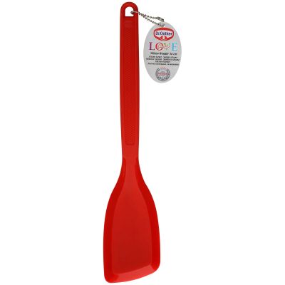 Roter Silikon Pfannenwender mit ergonomischem Griff von Dr Oetker