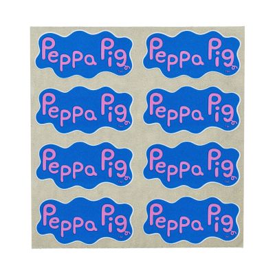 Stickerbogen mit mehreren Peppa Pig Logos in Blau und Pink