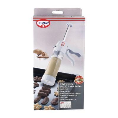 Verpackung der Gebäckpresse mit Beispielgebäck