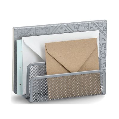 Alternative Ansicht: Zeller Briefbox; Farbe silber; Material Mesh; Maße ca. 17,5 × 8,5 × 13,5 cm.