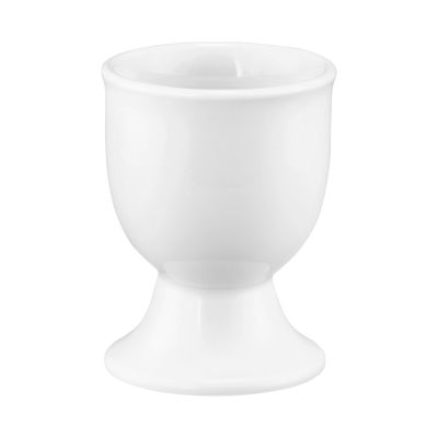 Eierbecher in Weiß. Darstellung: Ansicht von vorn. Merkmale: klassische Kelchform mit breitem Standfuß.