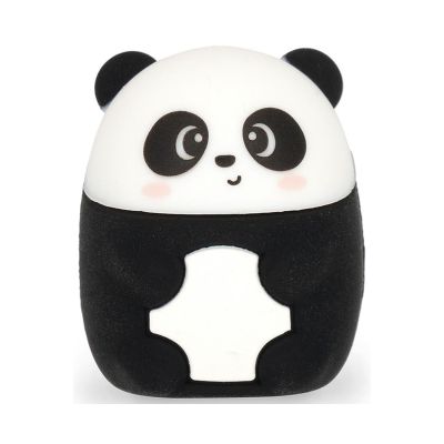 Schwarz-weißer Anspitzer im Panda-Design, frontal als Pandafigur mit Aussparung im unteren Bereich dargestellt.