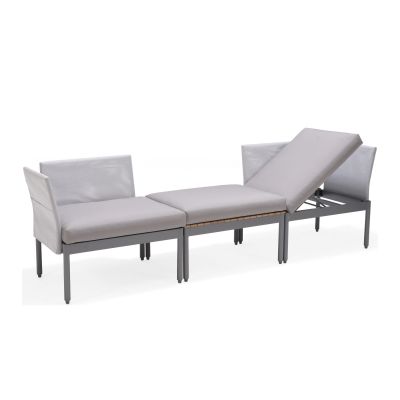 modulares Balkonset Aluminium inkl. Sitzkissen, Rückenkissen