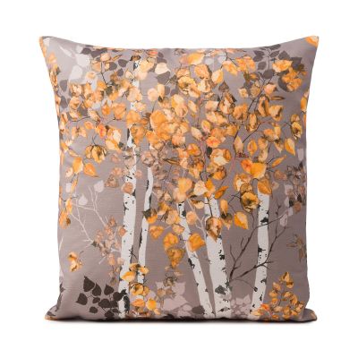 Quadratische Kissenhülle Modell Birte in Gold, ca. 45 × 45 cm.