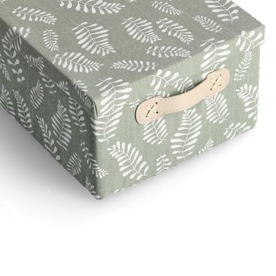 Alternative Produktansicht: Zeller Aufbewahrungsbox "Leaves"; Farbe grün; Material Baumwolle/Polyester; Maße ca. 36 × 26 × 16,5 cm.