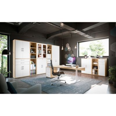Türen Paar asteiche / ice white supermatt 77x211x40 cm