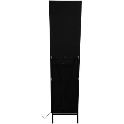 LED-Standspiegel Hermine mit Glitzereffekt, von der Rückseite mit dunkler Trägerfläche; Maße ca. 40 x 160 x 4,5 cm.