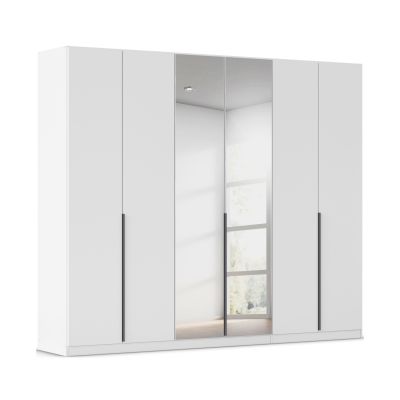 Drehtürenschrank 6-türig 2 Spiegeltüren alpinweiß