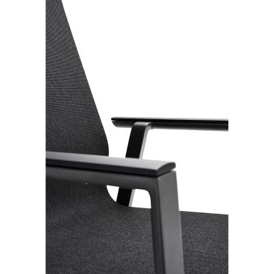 Stapelsessel Alu anthracite mit Alu Armlehnen Onlay black / softex coal