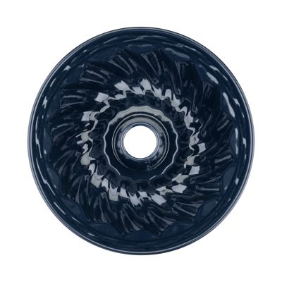 Draufsicht der Gugelhupfform 24 cm aus Emaille mit mittlerer Öffnung