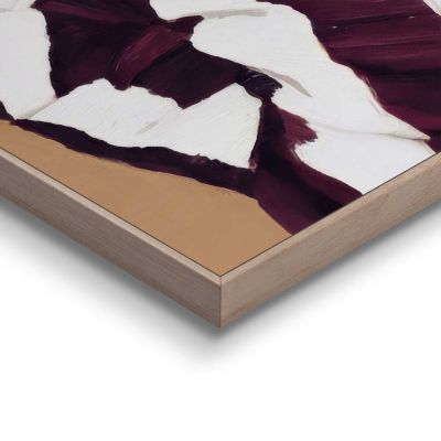 Detailaufnahme einer Ecke des Wandbilds „Hiding“, 50 × 70 cm; Oberfläche, Kante und Materialstärke sind sichtbar.