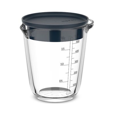 Navy Glas Messbecher mit Deckel für präzises Abmessen