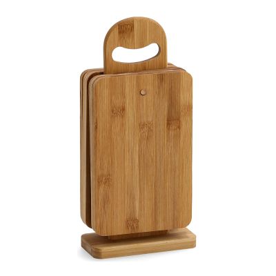 Weitere Produktansicht: Zeller Brettchenständer-Set 7tlg.; Farbe natur; Material Bambus; Ausführung: 7-tlg.; Maße ca. 15 × 7 × 32 cm.