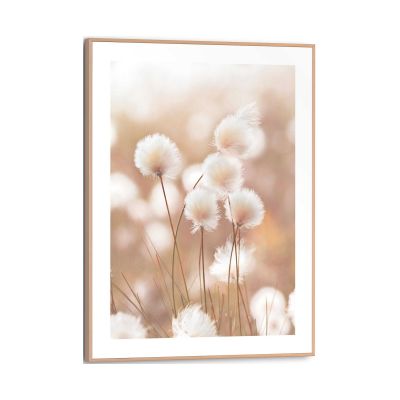 Frontansicht des Wandbilds „Cotton Pops“ in Beige, Größe 30 × 40 cm; das vollständige Motiv ist zu sehen.