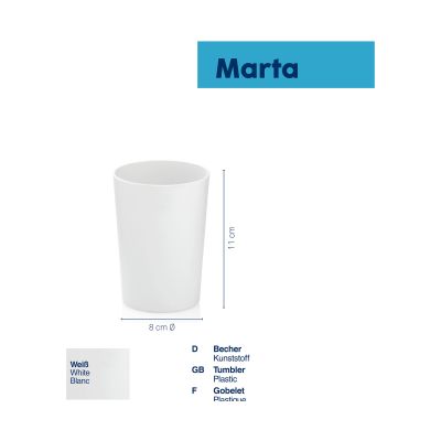 Übersichtsgrafik des mattweißen Bechers mit Maßangaben und ergänzenden Produktinformationen