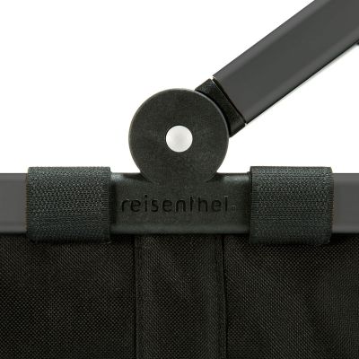 Detailaufnahme des ergonomischen Griffgelenks am schwarzen Reisenthel Einkaufskorb