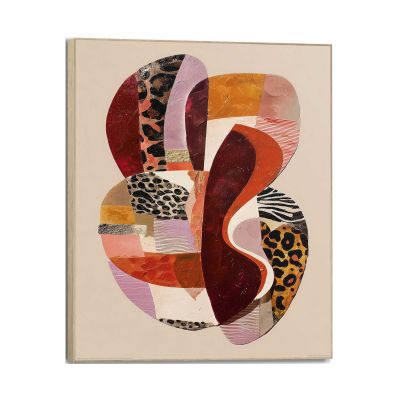 Frontansicht des Wandbilds „Pattern Shape“ in Braun, Größe 50 × 40 cm; das vollständige Motiv ist zu sehen.