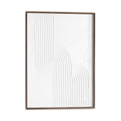 Frontansicht des Wandbilds „Knot“ in Weiß, Größe 50 × 70 cm; das vollständige Motiv ist zu sehen.