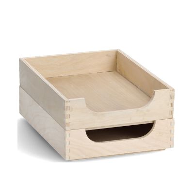 Zusätzliche Ansicht: Zeller Ablagebox; Farbe natur; Material Birke; Maße ca. 23 × 32 × 7 cm.