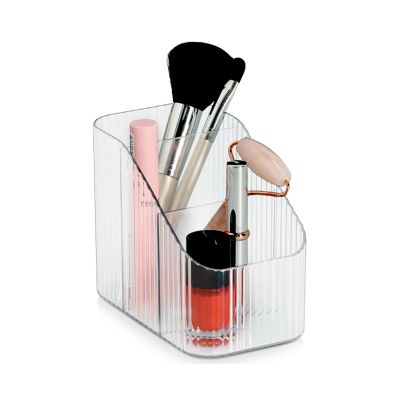 Zusätzliche Ansicht: Zeller Utensilien-Organizer; Farbe transparent; Material Kunststoff; Ausführung: 3 Fächer; Maße ca. 8,9 × 14,9 × 12 cm.