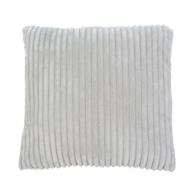 Quadratisches Komplettkissen Modell Cord in Silber, ca. 50 × 50 cm.