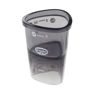 Transparenter Messbecher mit Skala für Liter und Milliliter