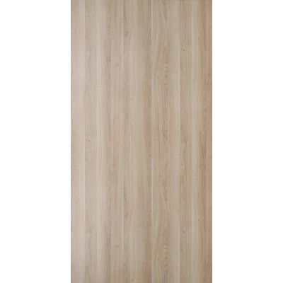 Eine flache, helle Holzfläche mit längs verlaufender Maserung und feiner Struktur in natürlicher Eichenoptik.