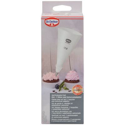 Verpackung Spritzbeutel Set mit Abbildung von dekorierten Cupcakes