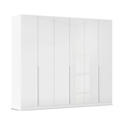 Drehtürenschrank 6-türig Hochglanz weiß