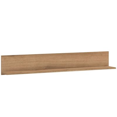 Delamar Wandboard in Eiche Artisan mit durchgehender Ablagefläche für Bücher, Dekorationen und Wohnaccessoires im modernen Wohnstil