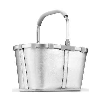 Moderner Reisenthel Einkaufskorb in Metallic Silber mit stabilem Aluminiumgriff