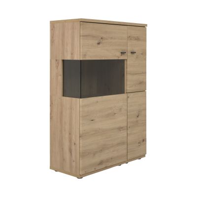 Interliving 2110 Highboard in Holzoptik mit Türen und mittlerem Vitrinenelement