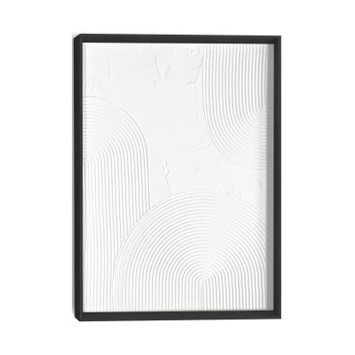 Frontansicht des Wandbilds „Thin Comb“ in Weiß, Größe 30 × 40 cm; das vollständige Motiv ist zu sehen.