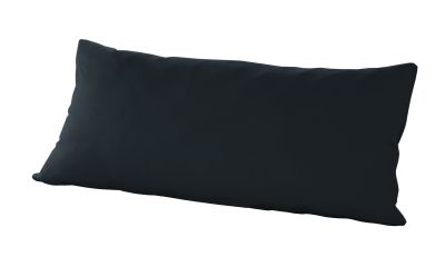 Rechteckigen Kissen mit Bezug in Schwarz, vollständig in frontaler Ansicht vor weißem Hintergrund dargestellt; Größe 40 x 80 cm.