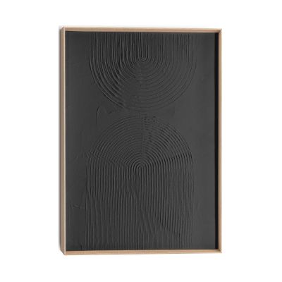 Frontansicht des Wandbilds „Bows - Charcoal“ in Schwarz, Größe 50 × 70 cm; das vollständige Motiv ist zu sehen.
