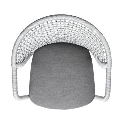 Stapelsessel Alu String-Flex white-grey / anthracite inkl. Sitzpolster