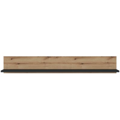 Modernes Wandboard Coast in Evoke Eiche mit Ablage in Kosmos Grau für Bücher, Pflanzen und Dekorationen