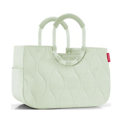 Shopper mit Ringgriffen von Reisenthel, Modell Loopshopper M, in Hellgrün mit Steppstruktur, frontal mit zwei ovalen Ringgriffen