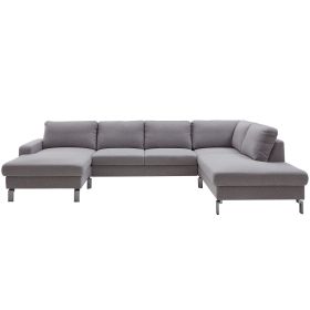 Frontansicht des Ecksofas mit zwei Ottomane freigestellt