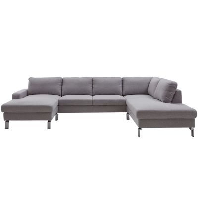 Frontansicht des Ecksofas mit zwei Ottomane freigestellt