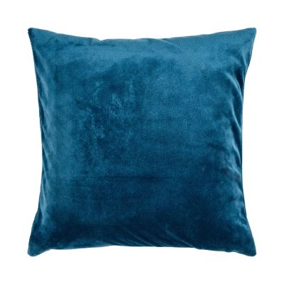 Kissenhülle Smooth in Denimblau, 40 × 40 cm, frontal freigestellt mit einfarbiger samtig wirkender Oberfläche.