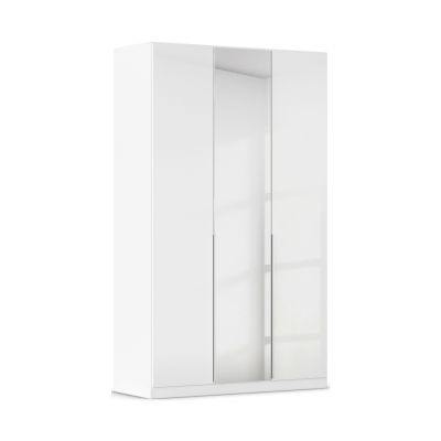 Drehtürenschrank 3-türig 1 Spiegeltüre Hochglanz weiß